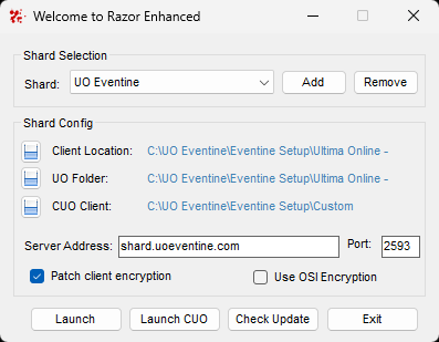 Razor Enhanced Setup Razor Enhanced Setup